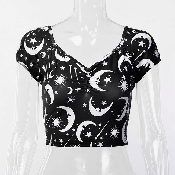 Moon Child Off Shoulder Crop Top - Picture 2 of 6